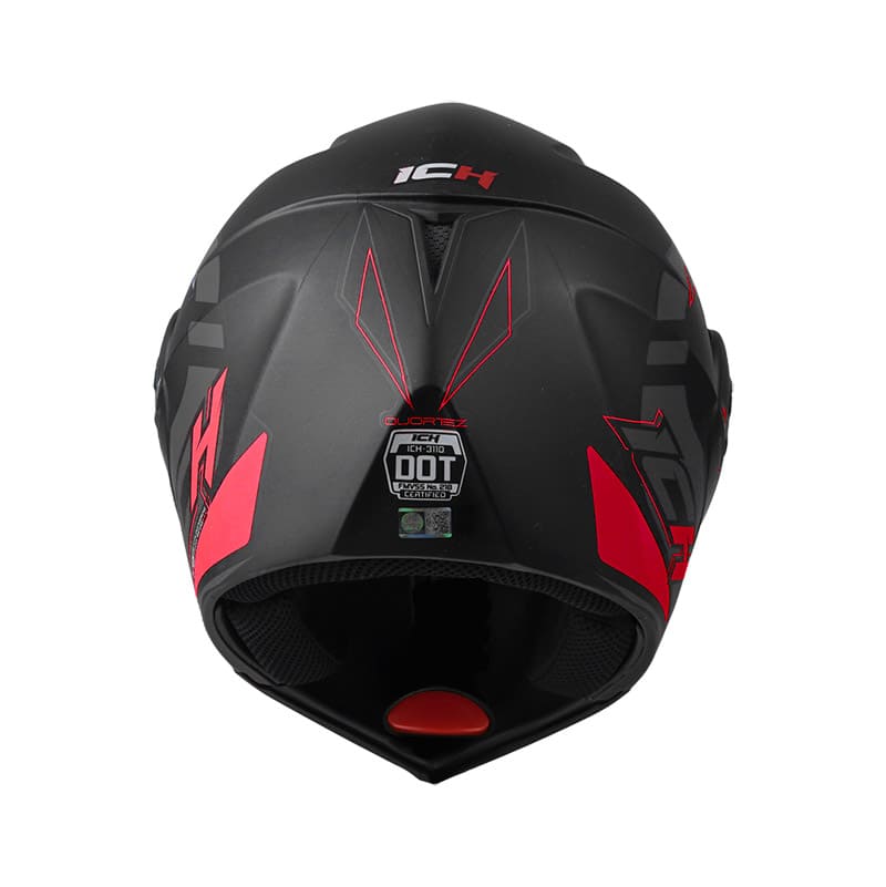 CASCO ICH ICH-3110DV QUORTEZ MATE NEGRO ROJO