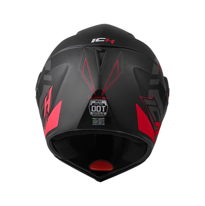 CASCO ICH ICH-3110DV QUORTEZ MATE NEGRO ROJO