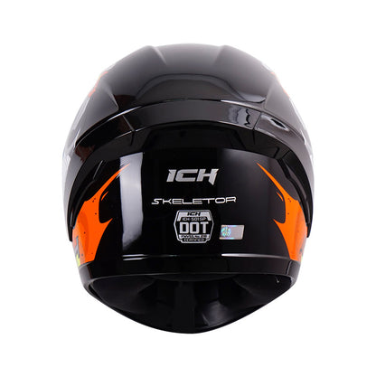 CASCO ICH-501SP SKELETOR NEGRO BLANCO VISOR HUMO