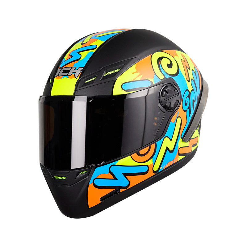 CASCO ICH ICH-501SP PARTY MATE NEGRO AMARILLO HUMO