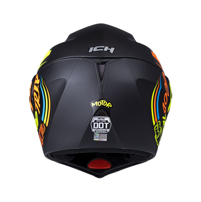 CASCO ICH ICH-3110DV MOTOR MATE NEGRO NARANJA VISOR HUMO