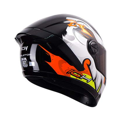 CASCO ICH-501SP SKELETOR NEGRO BLANCO VISOR HUMO