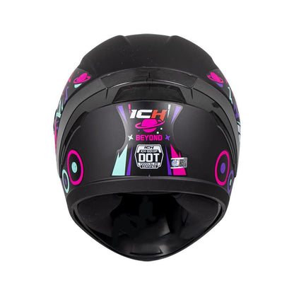 CASCO ICH ICH-501SP BEYOND MATE NEGRO FUCSIA NEON VISOR HUMO