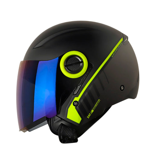CASCO SHAFT SH-212 TELEMETRY MATE NEGRO AMARILLO VISOR AZUL
