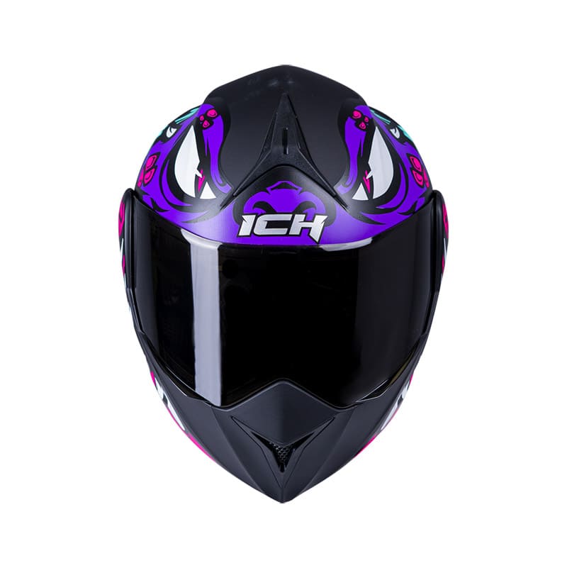 CASCO ICH ICH-3110DV GUINZ MATE NEGRO MORADO NEON VISOR HUMO