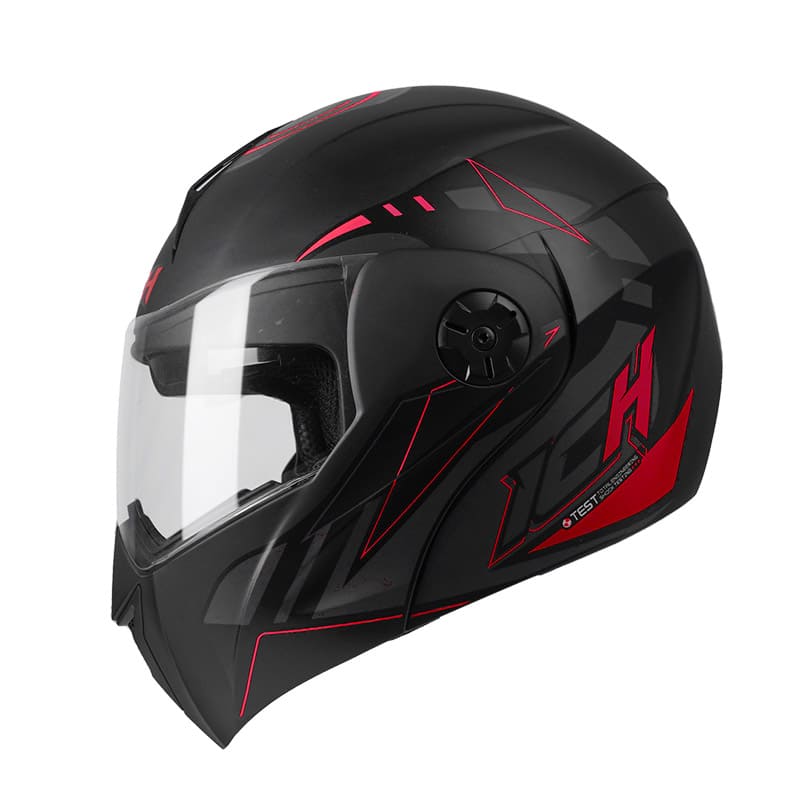 CASCO ICH ICH-3110DV QUORTEZ MATE NEGRO ROJO