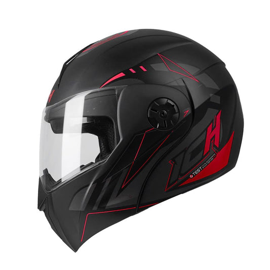 CASCO ICH ICH-3110DV QUORTEZ MATE NEGRO ROJO