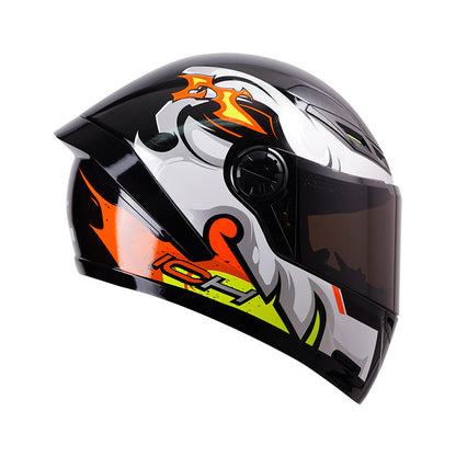 CASCO ICH-501SP SKELETOR NEGRO BLANCO VISOR HUMO