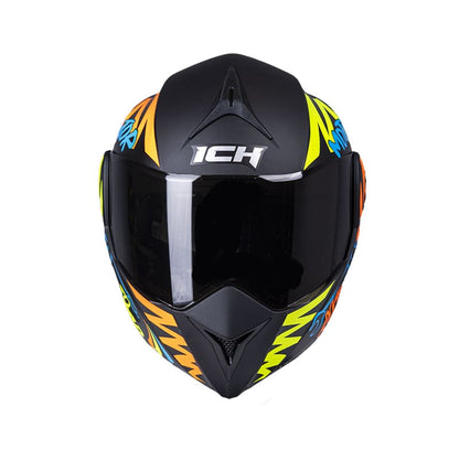 CASCO ICH ICH-3110DV MOTOR MATE NEGRO NARANJA VISOR HUMO