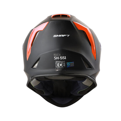 CASCO SHAFT SH-551 SOLID FLOW MATE NEGRO NARANJA VISOR HUMO
