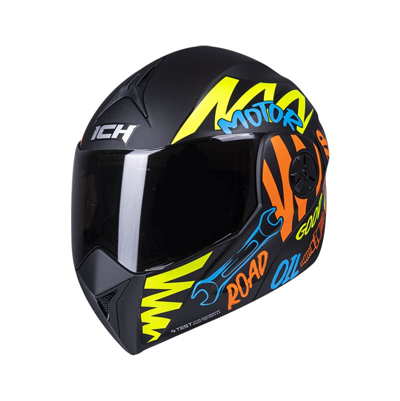 CASCO ICH ICH-3110DV MOTOR MATE NEGRO NARANJA VISOR HUMO