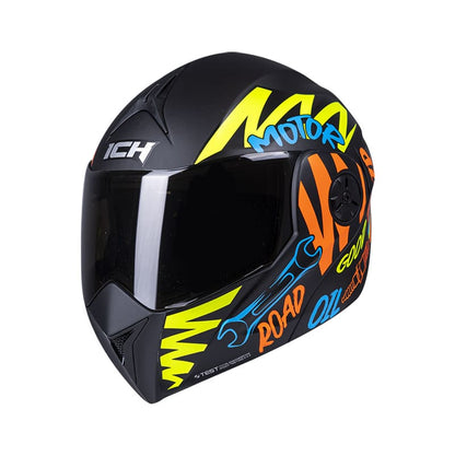 CASCO ICH ICH-3110DV MOTOR MATE NEGRO NARANJA VISOR HUMO