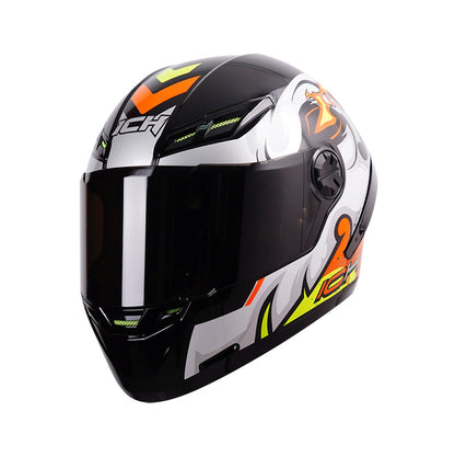 CASCO ICH-501SP SKELETOR NEGRO BLANCO VISOR HUMO