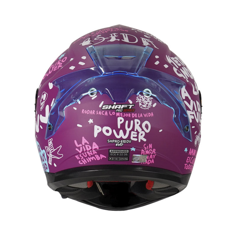 CASCO SHAFT SH-610DV PRO PURO POWER MORADO VISOR IRIDIUM