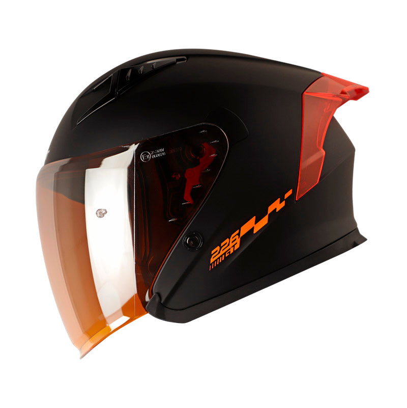 CASCO SHAFT SH-226GT SOLID MATE NEGRO NEGRO7 VISOR NARANJA