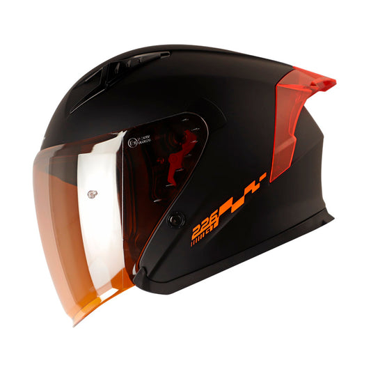 CASCO SHAFT SH-226GT SOLID MATE NEGRO NEGRO7 VISOR NARANJA