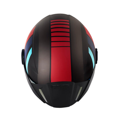CASCO SHAFT SH-212 SPEC MATE NEGRO ROJO VISOR NARANJA