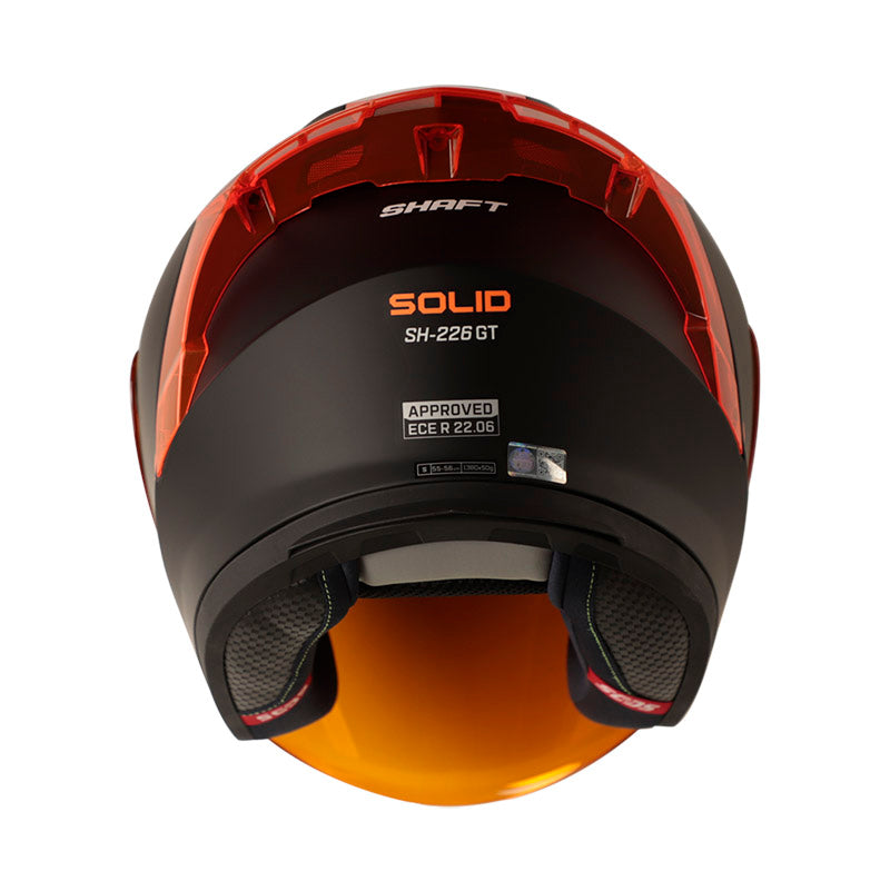 CASCO SHAFT SH-226GT SOLID MATE NEGRO NEGRO7 VISOR NARANJA