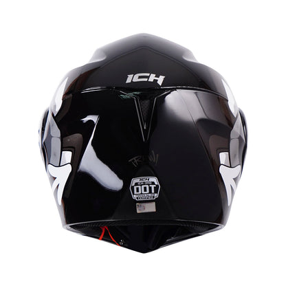 CASCO ICH ICH-3110DV RAW NEGRO GRIS VISOR PLATA