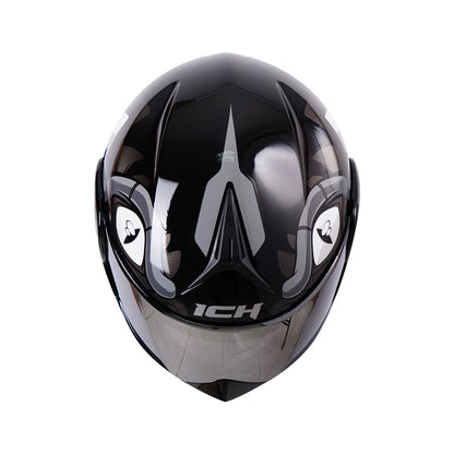 CASCO ICH ICH-3110DV RAW NEGRO GRIS VISOR PLATA