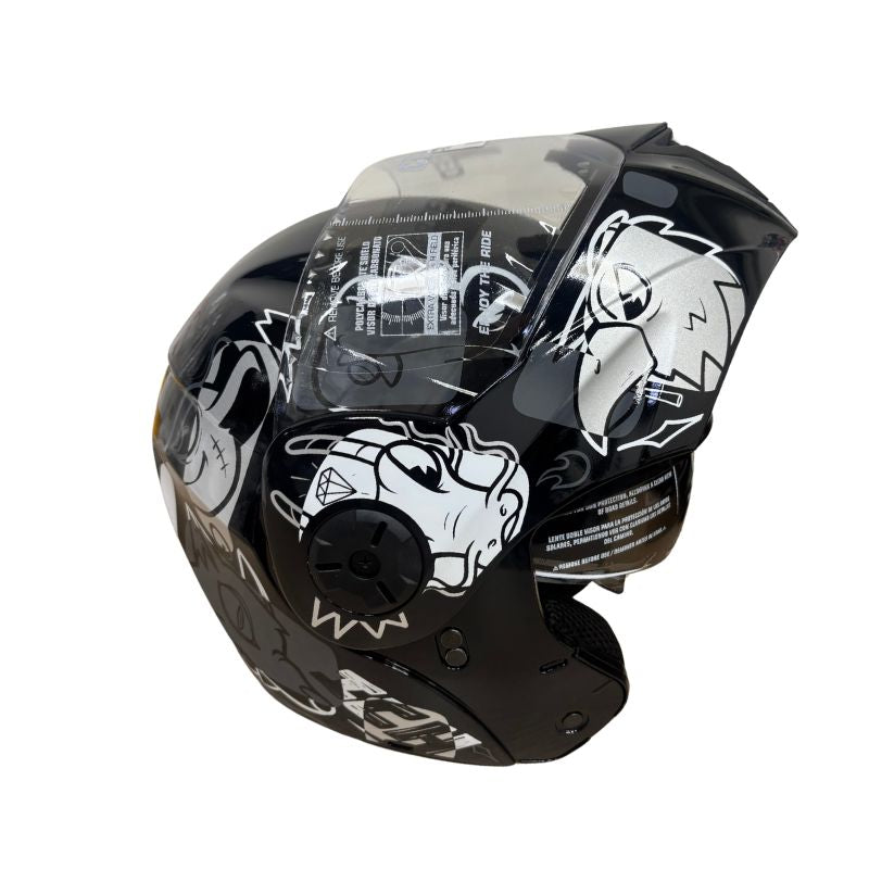 CASCO ICH ICH-3110S WILD SOUL NEGRO PLATA