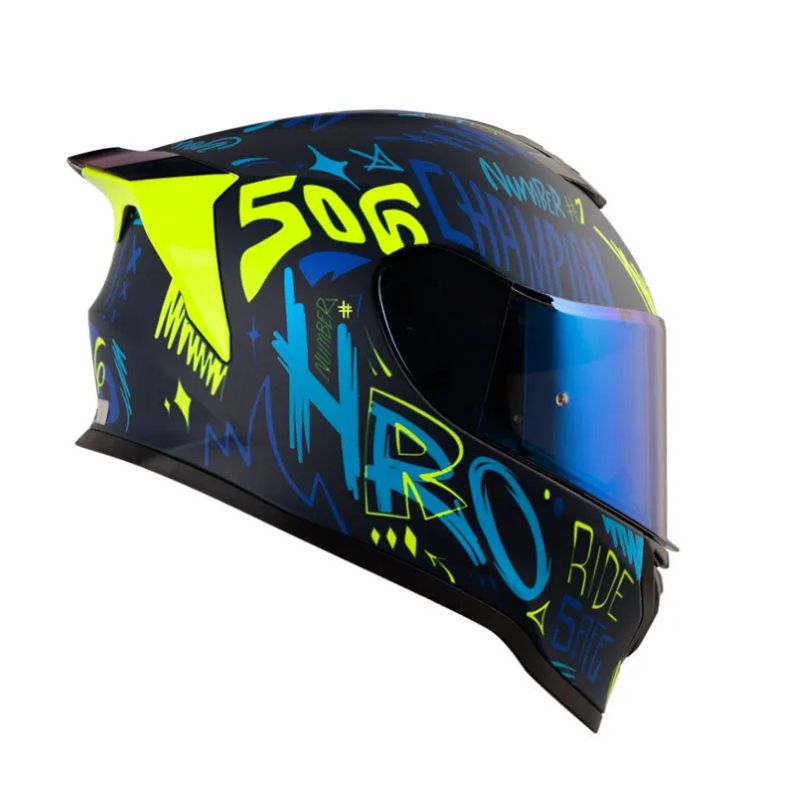 CASCO HRO HRO-506SP CHAMPION MATE AZUL OSCURO AMARILLO