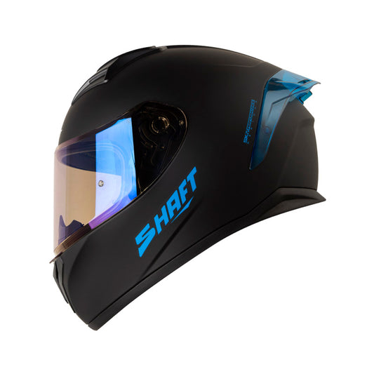 CASCO SHAFT SH-582SP EVO SOLID MATE NEGRO AZUL VISOR IRIDIUM