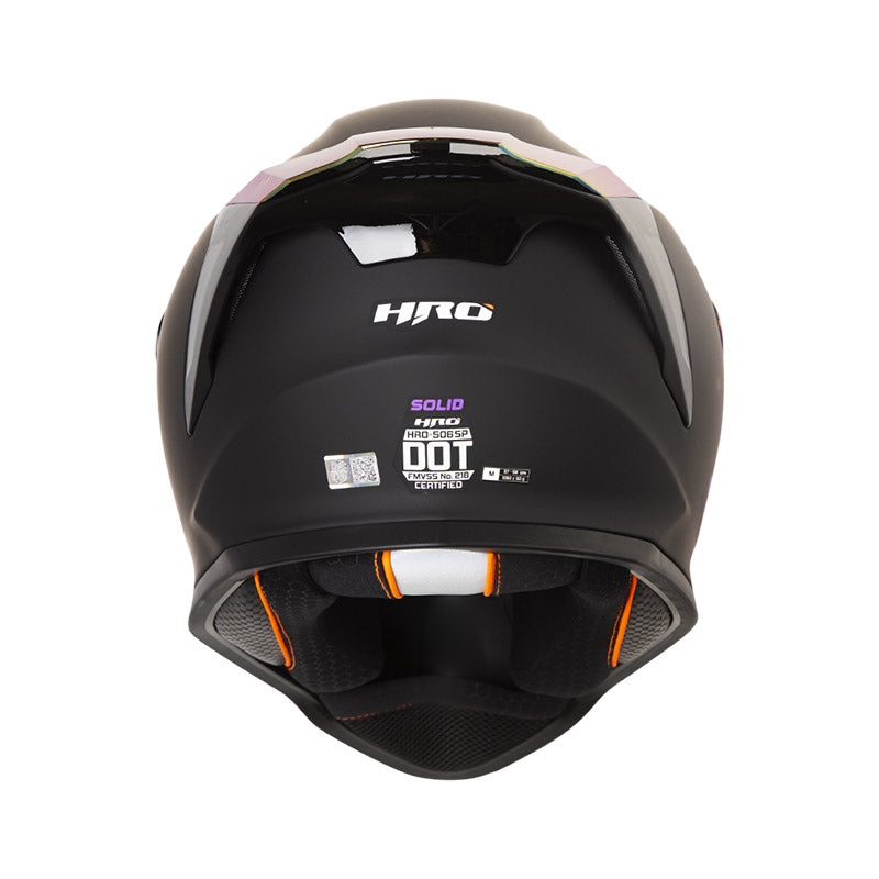 CASCO HRO HRO-506SP SOLID MATE NEGO MORADO VISOR IRIDIUM