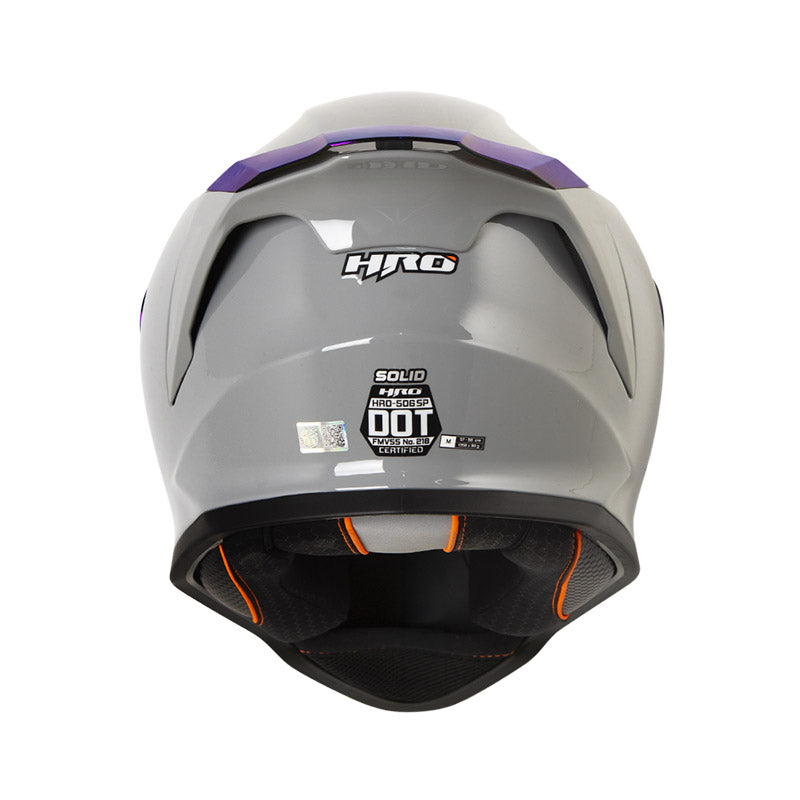 CASCO HRO HRO-506SP SOLID GRIS PLATA VISOR IRIDIUM AZUL