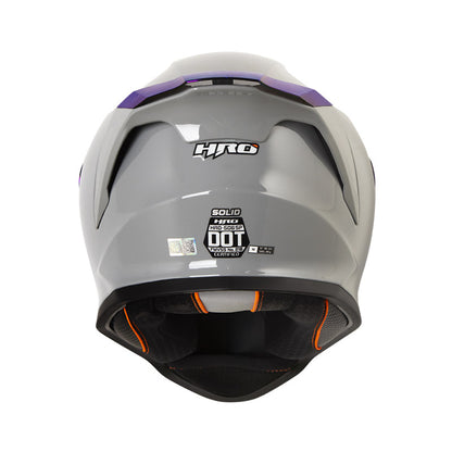 CASCO HRO HRO-506SP SOLID GRIS PLATA VISOR IRIDIUM AZUL