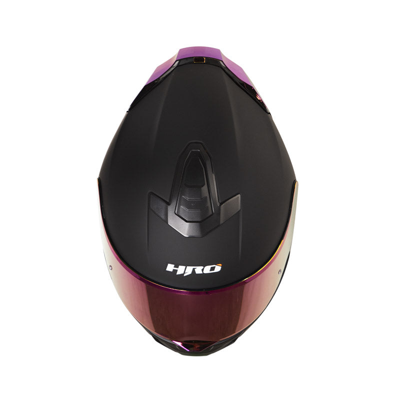 CASCO HRO HRO-506SP SOLID MATE NEGO ROJO VISOR IRIDIUM ROJO