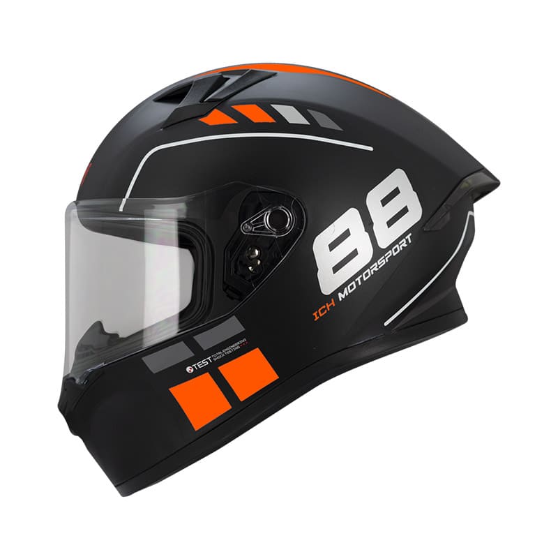CASCO ICH ICH-503SP STRIKE MATE NEGRO NARANJA NEON