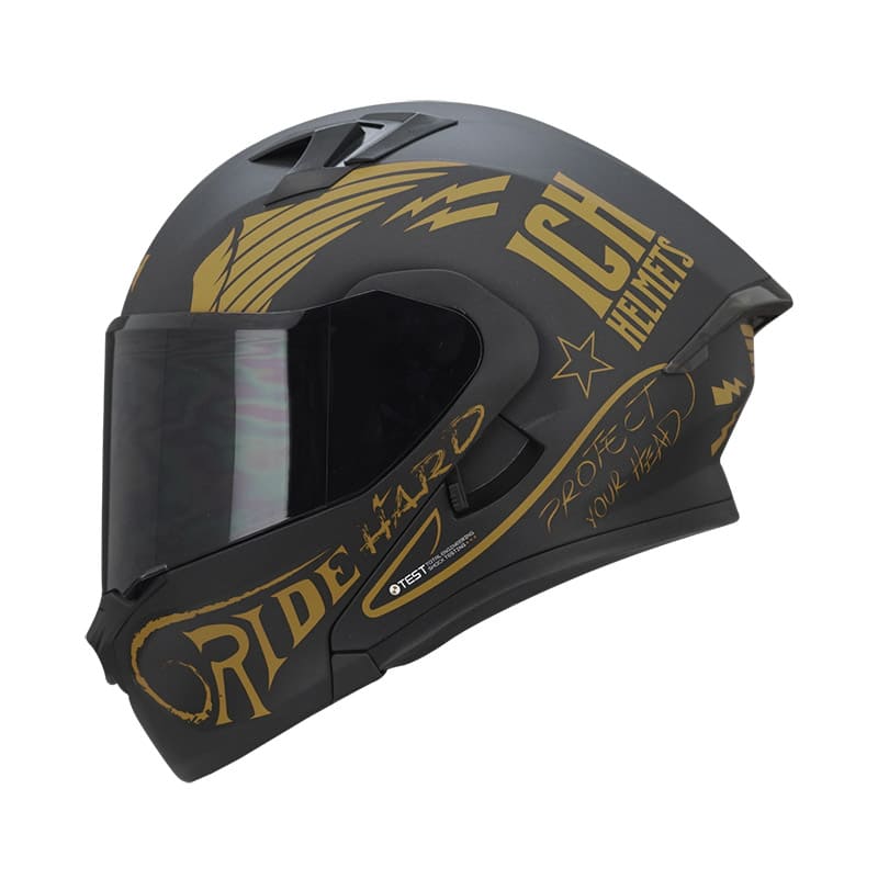 CASCO ICH ICH-3120DV SQUAD MATE NEGRO DORADO VISOR HUMO