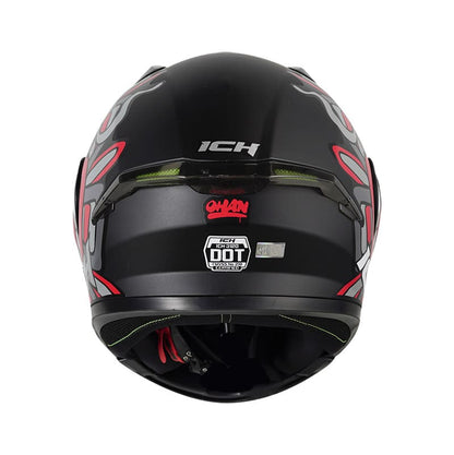 CASCO ICH ICH-3120DV OHAN MATE NEGRO ROJO VISOR HUMO
