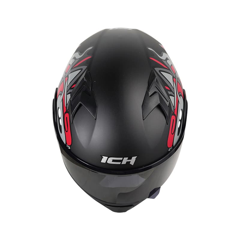 CASCO ICH ICH-3120DV OHAN MATE NEGRO ROJO VISOR HUMO