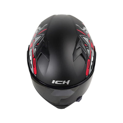 CASCO ICH ICH-3120DV OHAN MATE NEGRO ROJO VISOR HUMO