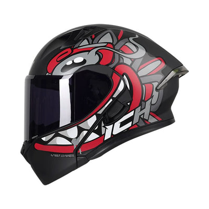 CASCO ICH ICH-3120DV OHAN MATE NEGRO ROJO VISOR HUMO