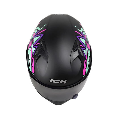 CASCO ICH ICH-3120DV OHAN MATE NEGRO FUCSIA NEON VISOR HUMO
