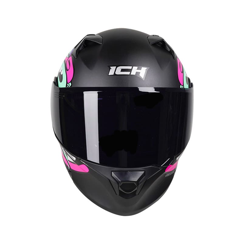 CASCO ICH ICH-3120DV OHAN MATE NEGRO FUCSIA NEON VISOR HUMO