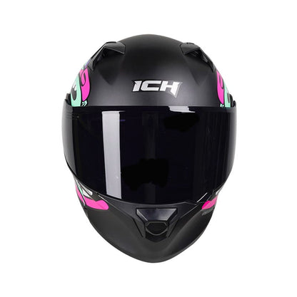 CASCO ICH ICH-3120DV OHAN MATE NEGRO FUCSIA NEON VISOR HUMO