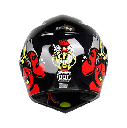 CASCO ICH ICH-3110S DREAM TEAM NEGRO ROJO