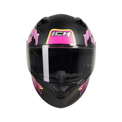 CASCO ICH ICH-503SP FLORAL MATE NEGRO FUCSIA NEON