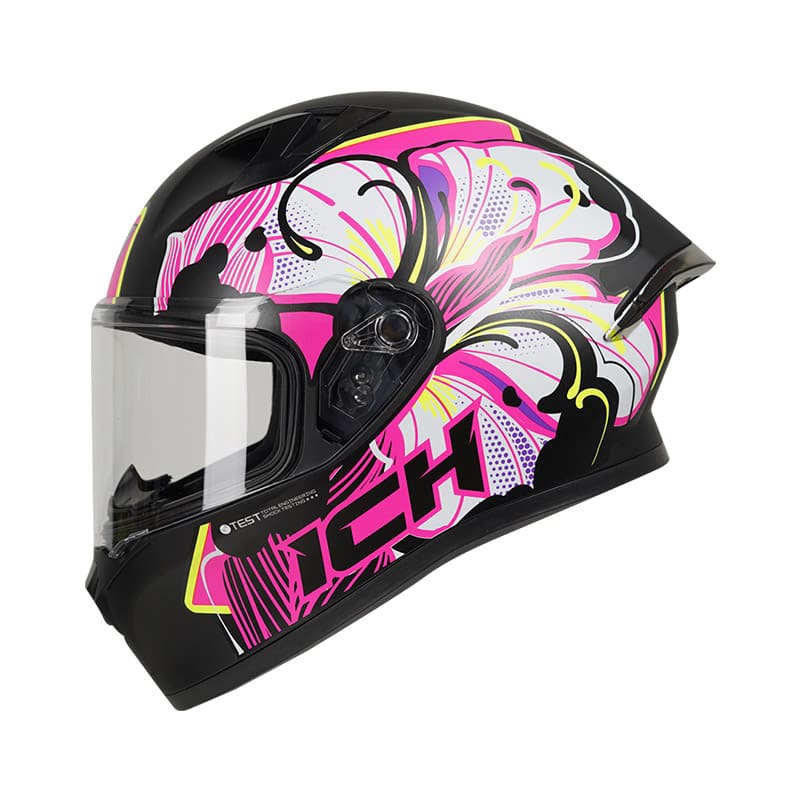 CASCO ICH ICH-503SP FLORAL MATE NEGRO FUCSIA NEON