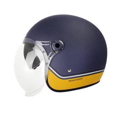 CASCO SHAFT SH-121 SCRAMBLE STRIPES AZUL NAVY DORADO