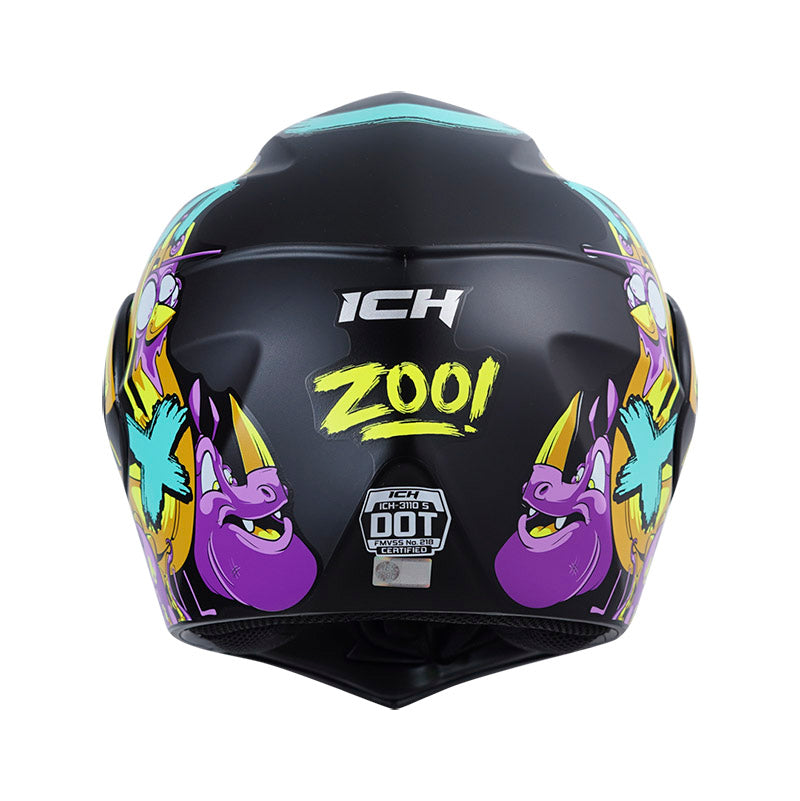 CASCO ICH ICH-3110S ZOO MATE NEGRO AMARILLO NEON