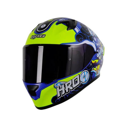 CASCO HRO HRO-523DV HOKU SAI AZUL AMARILLO NEON VISOR HUMO
