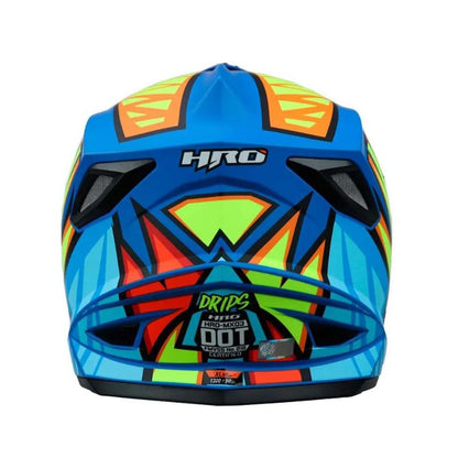 CASCO HRO HRO-MX03 DRIPS MATE AZUL AMARILLO NEON