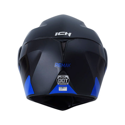 CASCO ICH ICH-3110DV REMAK MATE NEGRO AZUL VISOR HUMO
