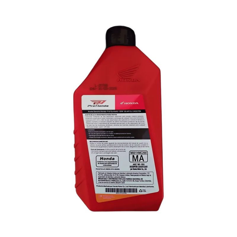 ACEITE HONDA 10W30 4T 1L FULL SYNTHETIC