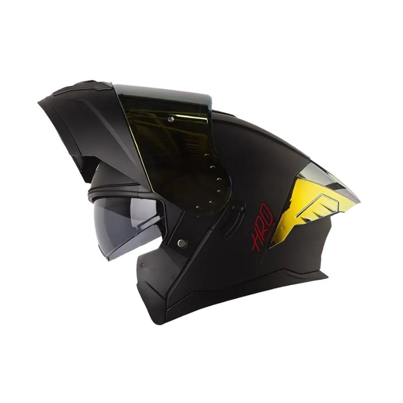 CASCO HRO HRO-3480DV EVO SOLID MATE NEGRO ROJO VISOR IRIDIUM